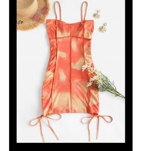 Fitted Orange Mini Dress